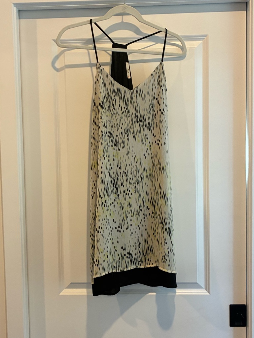 Le Lis Cream and Black Spotted Slip Dress